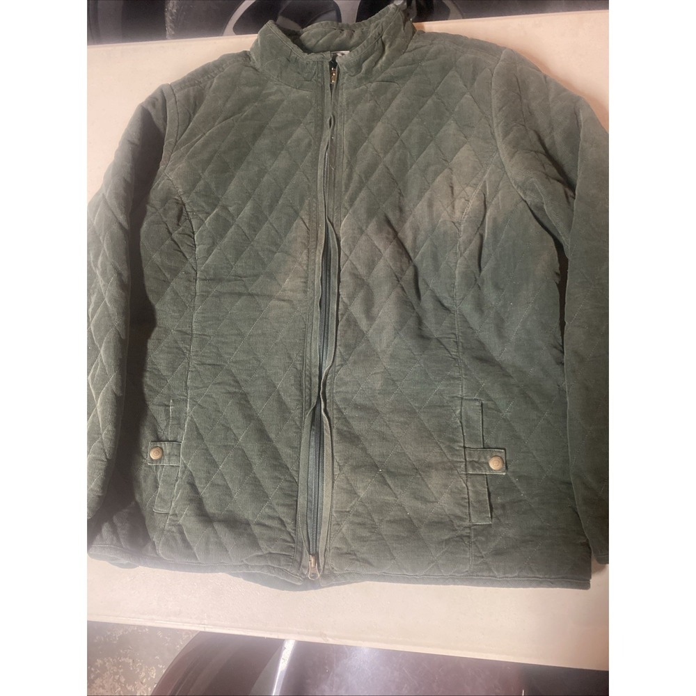 Croft And Barrow Womens Beige Quilted Jacket Size Large